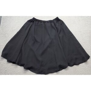 Patra A Line Skirt‎ Women's 12 Black Lined Pleated Summer Elastic Waist Pull On